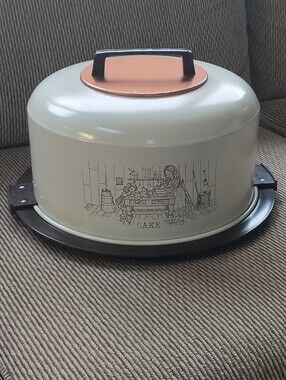 Atapco Aluminum Cake Pan 2 Pc Locking Lid Prairie MCM Vintage 60s Made In USA